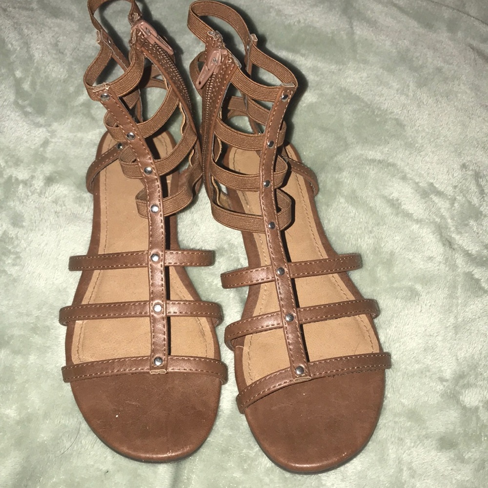 Brown gladiator sandals